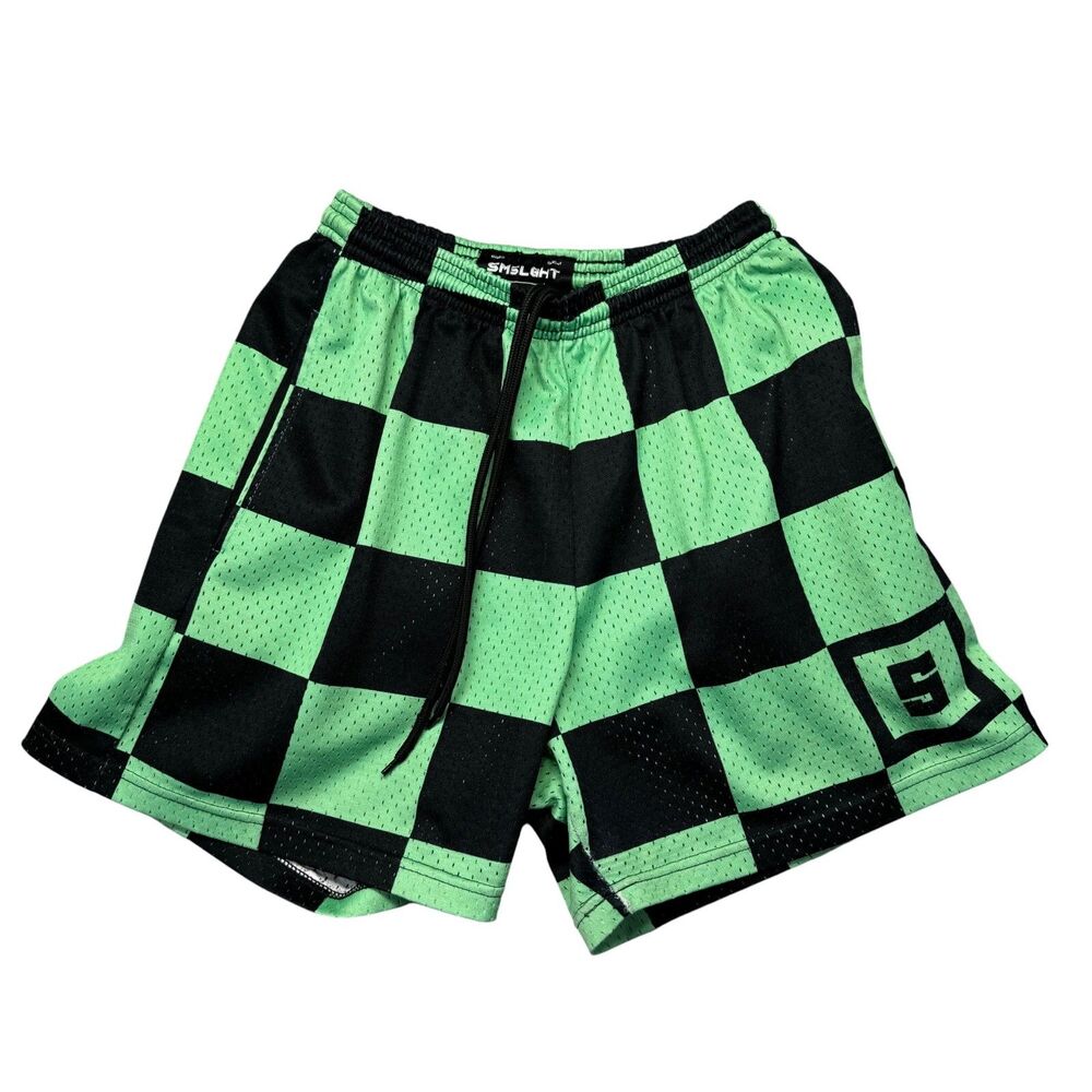 Demon Slayer Tanjiro Shorts Adult Small Black Green Some Slight Mesh HTF Anime